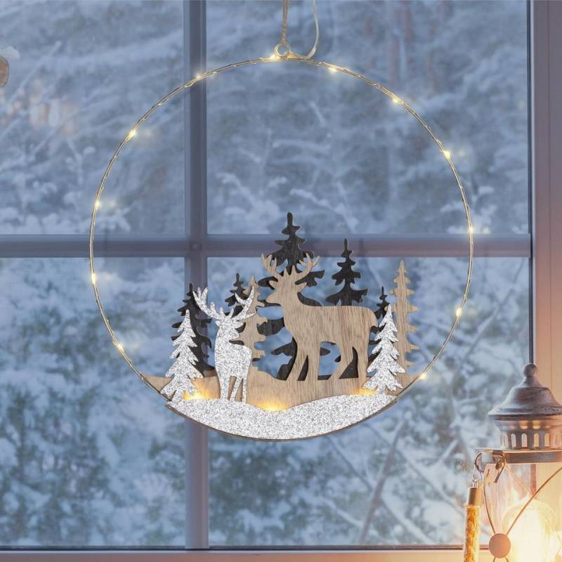 mucHome Fensterdekoration LED Dekoring Rentiere Ø 30cm Aufhänger Weihnachtsbeleuchtung Ring mucHome Fensterdekoration LED Dekoring Rentiere Ø 30cm Aufhänger Weihnachtsbeleuchtung Ring von mucHome