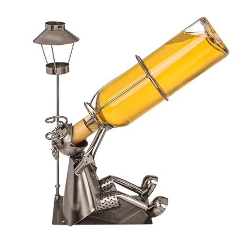 mucHome Flaschenhalter Metall Geschenk Halterung Dekoration (Trinker 23 x 28 cm) von mucHome