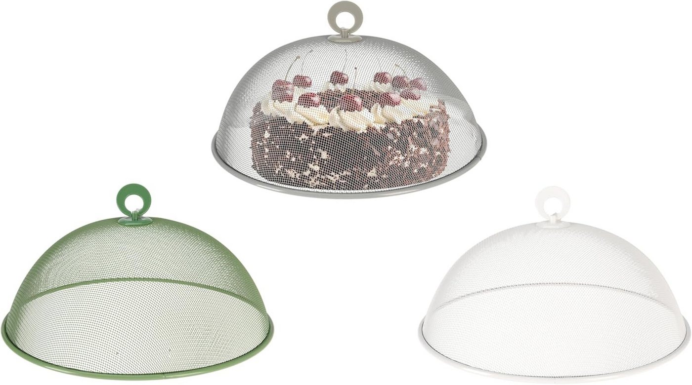 mucHome Fliegenhaube 3X Netz-Abdeckung Speisehauben aus Metall Fliegenschutz Fliegenhaube (3 St) von mucHome