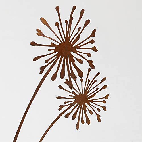 mucHome Gartenstecker Pusteblume Naturrost Metallstecker Dekostecker Blume Länge 90cm von mucHome