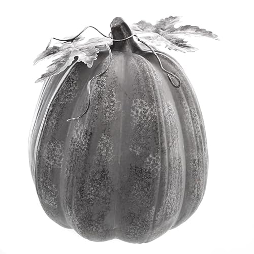 mucHome Großer künstlicher Kürbis aus Keramik Orange oder Grau Zierkürbis Herbstdeko Herbstdekorationen Halloween (Model 3: ⌀22cm; Höhe: 26cm) von mucHome