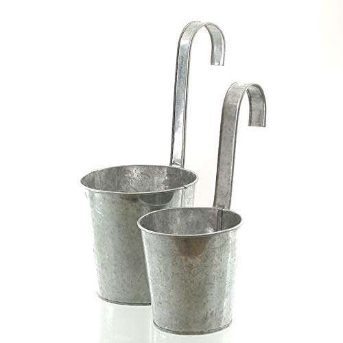 mucHome Hängetopf Pflanztopf Blumentopf Übertopf Mit Haken aus Metall Verzinkt Gesamthöhe:28cm Deko von mucHome
