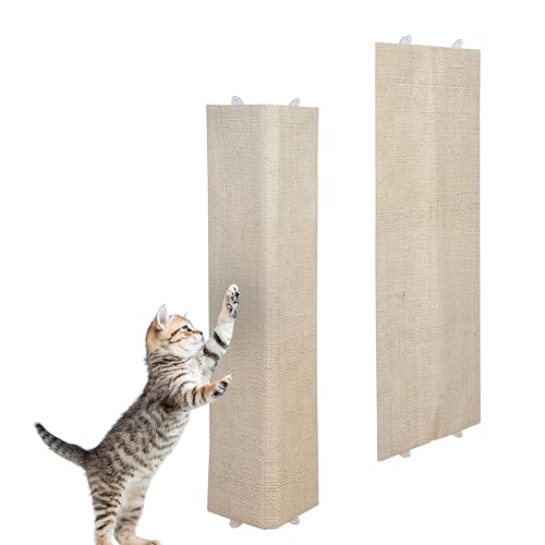 mucHome Katzenkratzbrett aus Natursisal & Plüsch – 80 x 27,5 cm Kratzbrett für Katzen, langlebig & stabil, ideal zur natürlichen Krallenpflege Kratzmöbel für Katzen von mucHome