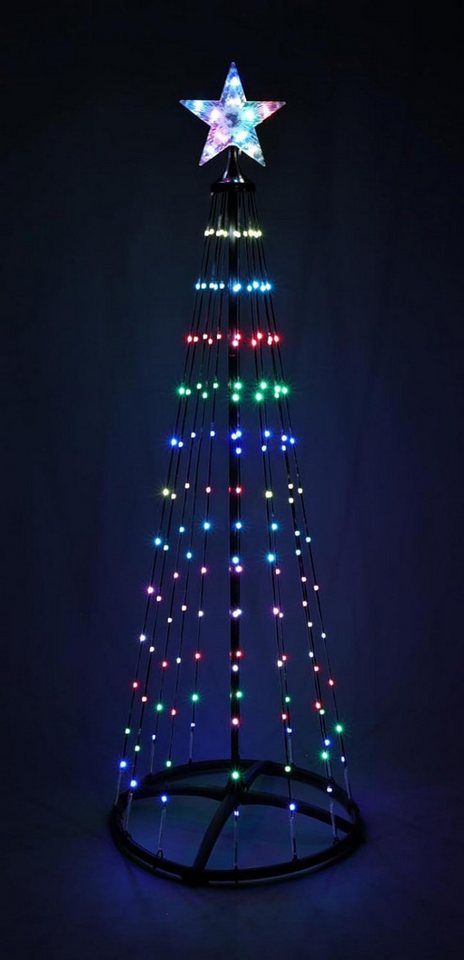 mucHome LED Baum Weihnachtsbaum 150cm 154 LEDs schwarzer Baum mit Timer+Fernbedienung von mucHome