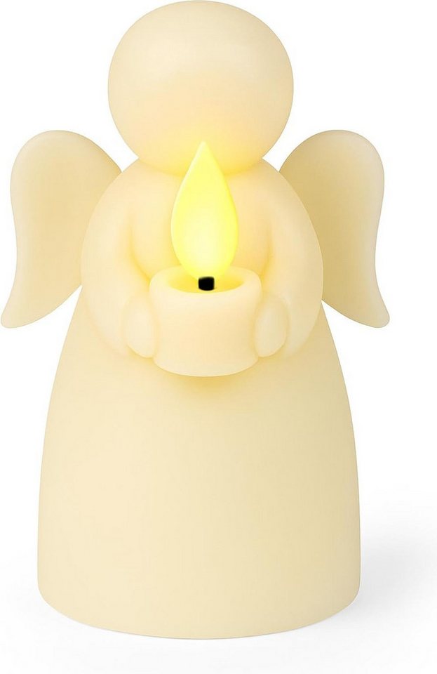 mucHome LED-Kerze LED Kerze Echtwachs flackerndem Licht Timer Engel oder Tannenbaum von mucHome