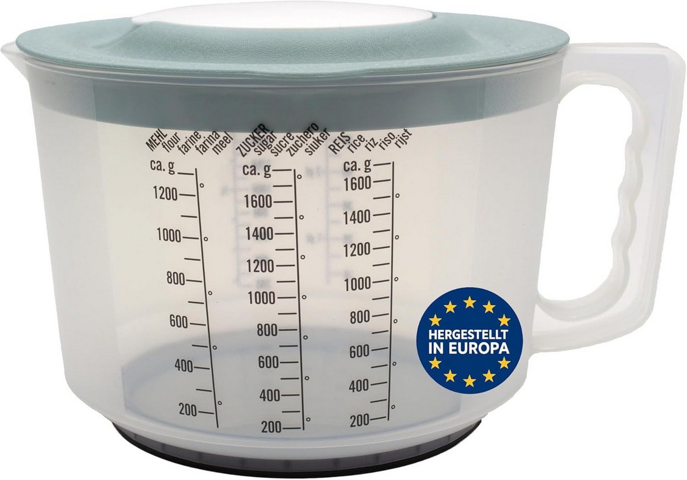 mucHome Messbecher 3in1 Rührbecher 2L mit Spritzschutz, Verschlussdeckel und Ausgießer mucHome Messbecher 3in1 Rührbecher 2L mit Spritzschutz, Verschlussdeckel und Ausgießer von mucHome
