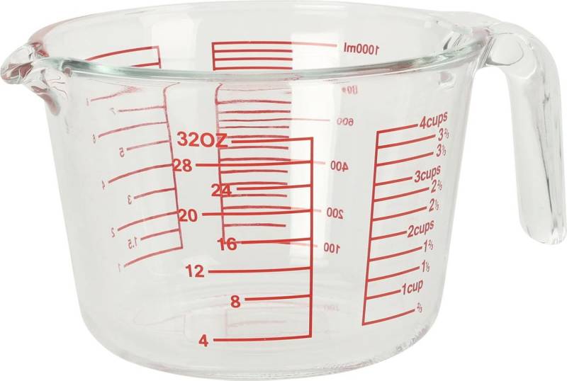 mucHome Messbecher Messbecher aus Glas bis zu 1l hochwertiges Borosilikatglas m. Henkel, Messbecher aus Glas von mucHome