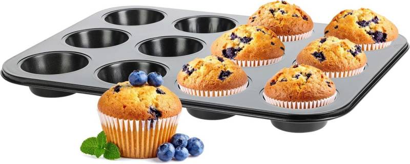 mucHome Muffinform Muffinform für 12 Muffins - Antihaftbeschichtet Backform Muffinblech von mucHome