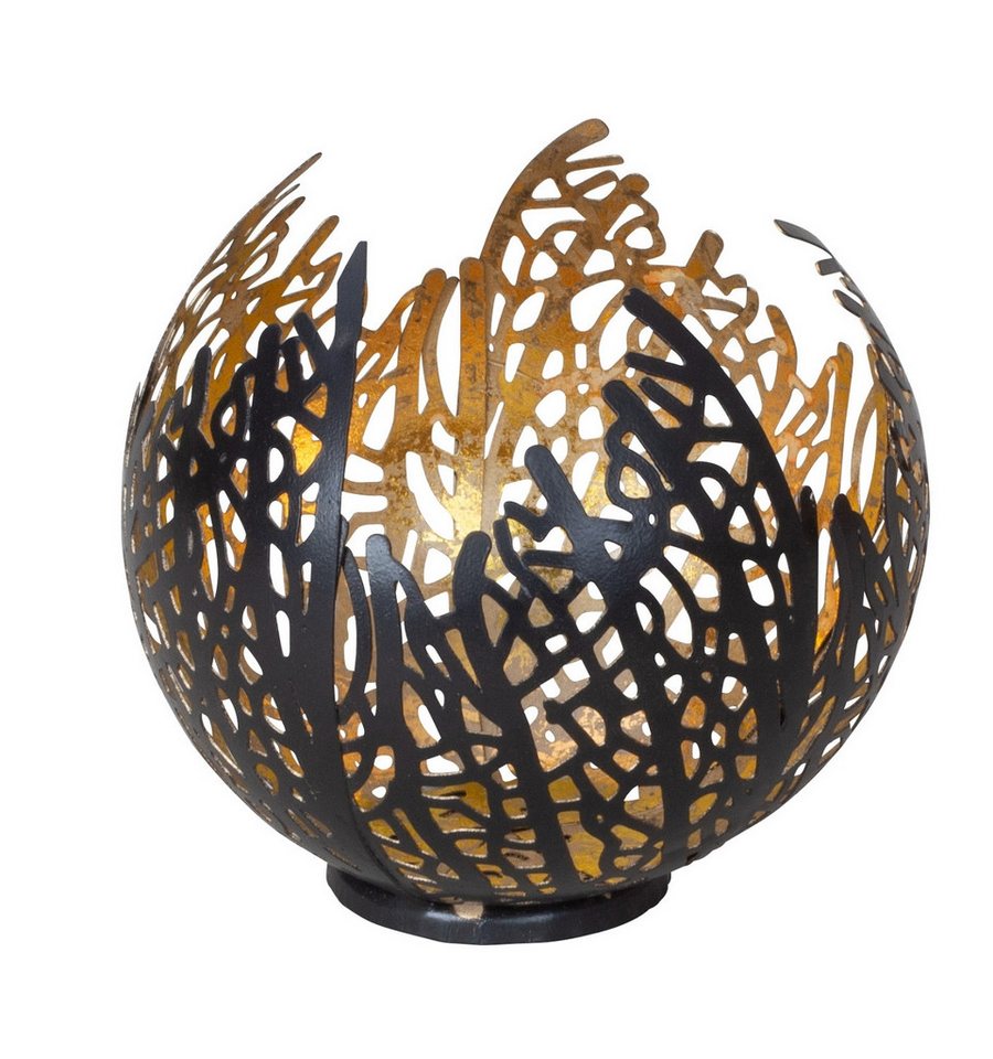 mucHome Teelichthalter Dekorativer Metall-Teelichthalter, Schwarz und Gold, Kelchförmig (1 St) von mucHome