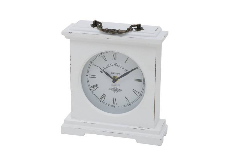 mucHome Tischuhr Betty Weiß, Höhe 24cm Analoge Uhr Standuhr mit römischen Ziffern von mucHome