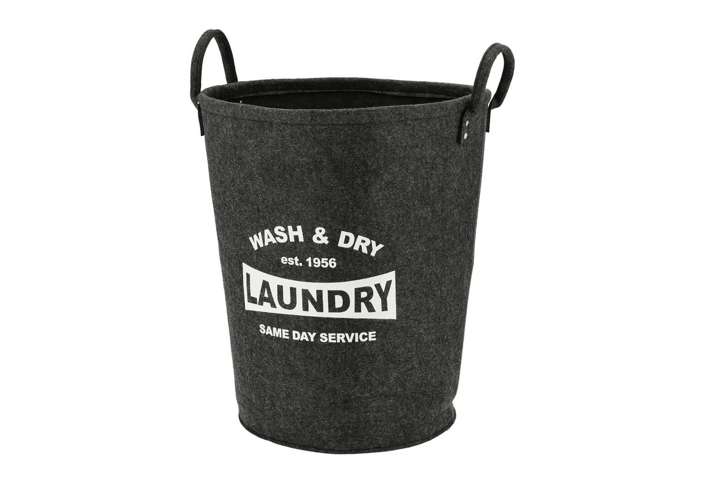 mucHome Wäschekorb Wäschekorb aus Filz, Anthrazit, Vintage Laundry Design, 53cm Höhe mucHome Wäschekorb Wäschekorb aus Filz, Anthrazit, Vintage Laundry Design, 53cm Höhe von mucHome