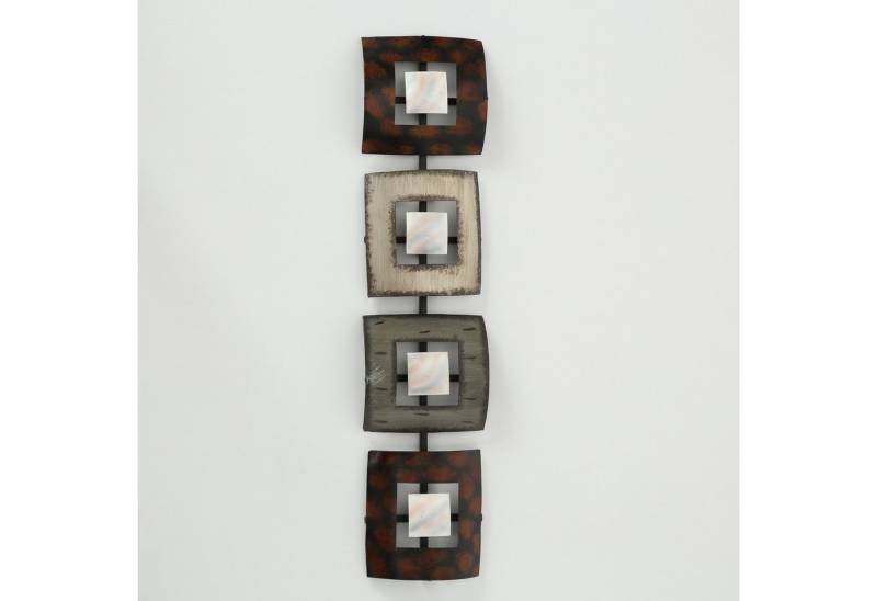 mucHome Wandbild Wanddeko QUADRO 18x78cm aus Metall bunt Skulptur Wandobjekt von mucHome