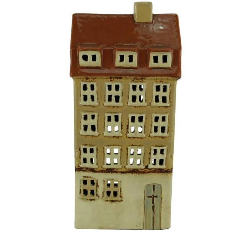 mucHome Windlicht Haus für Teelicht aus Keramik Teelichthaus Lichthaus von mucHome