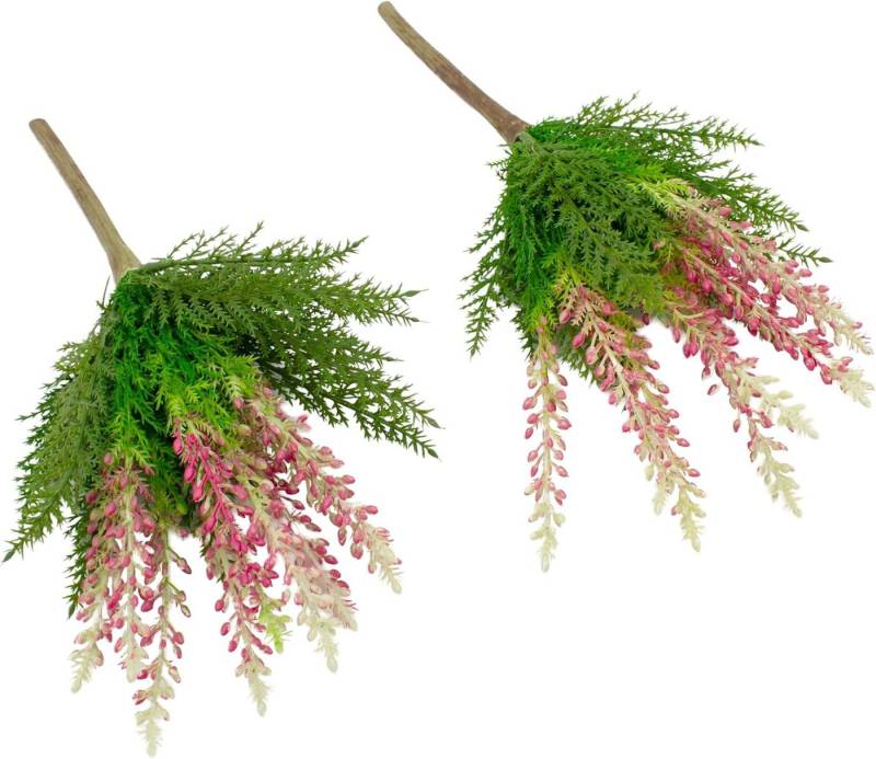 Kunstpflanze 2er Set künstliche Erika 29 cm Kunstblume Stecker Heidekraut, mucPlants von mucPlants