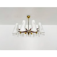 Large Austrian Mid-Century Modern Brass Chandelier By Rupert Nikoll | 1950S Large Austrian Mid-Century Modern Brass Chandelier By Rupert Nikoll | 1950S von mucdesign