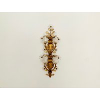 Large Gilded Italian Hollywood Regency Metal Wall Lamp | 1970S von mucdesign