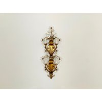 Large Gilded Italian Hollywood Regency Metal Wall Lamp | 1970S von mucdesign