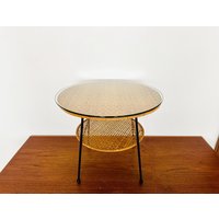 Lovely Mid-Century Modern Wicker Coffee Or Side Table | 1950S von mucdesign