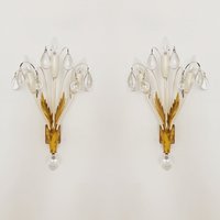 Set Of 2 Mid-Century Modern Crystal Glass Wall Lamps By Vereinigte Werkstätten Munich | 1950S Set Of 2 Mid-Century Modern Crystal Glass Wall Lamps By Vereinigte Werkstätten Munich | 1950S von mucdesign