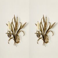 Set Of 2 Silvered Italian Hollywood Regency Metal Wall Candle Holder By Hans Kögl | 1970S von mucdesign
