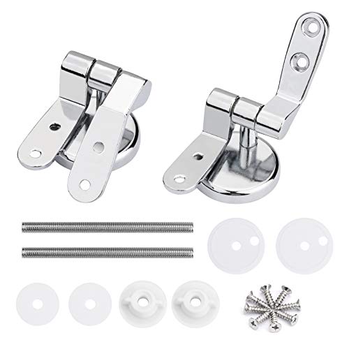 Zink-Legierung Toilettensitz Scharniere Verchromt Toilettensitz Fittings und Armaturen Perfekte Ersatz Scharniere für die meisten Holz | Harz | MDF Toilettensitze von Juibao