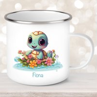Tasse Schildkröte #2 Wunschname Emaille Oder Keramik Kinderbecher Personalisiert Versch. Farben Tasse Schildkröte #2 Wunschname Emaille Oder Keramik Kinderbecher Personalisiert Versch. Farben von muckki