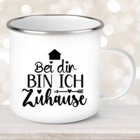 Tasse Spruch "Bei Dir Bin Ich Zu Hause" Valentinstag #10 Emaille Oder Keramik Versch. Farben von muckki