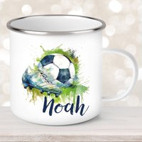 Tasse Wunschname Fußball #4 Emaille Oder Keramik Kinderbecher Versch. Farben Tasse Wunschname Fußball #4 Emaille Oder Keramik Kinderbecher Versch. Farben von muckki