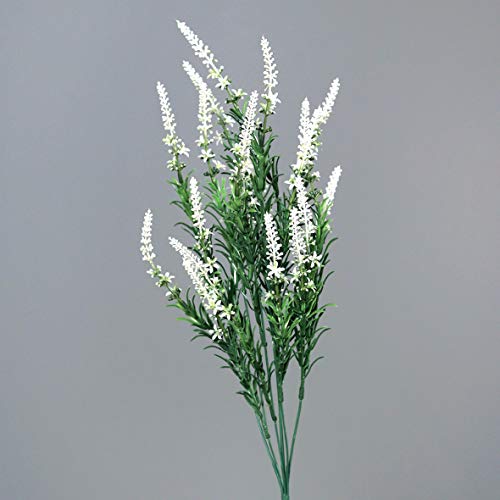 mucplants Ehrenpreis Veronica Busch 60cm mit Steckstab Kunstblumen künstliche Blumen (Weiß) von mucplants