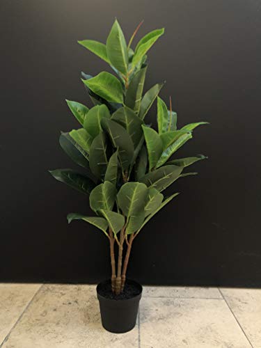 mucplants Ficus Elastica 70cm künstlicher Gummibaum Indischer Kautschukbaum Kunstbaum Kunstpflanzen Zimmerpflanze von mucplants