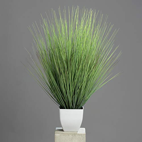 mucplants Isolepsisgras Kunstgras im weißen Topf 77cm Kunstpflanze Grasarrangement künstliches Gras für Zimmer-, Büro-, Gaststätten- oder Messedekoration von mucplants