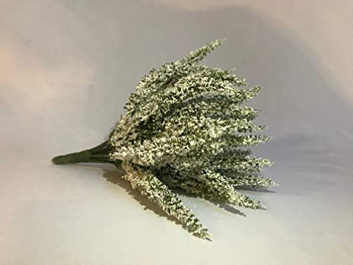 mucplants Kunstblume Erika Calluna Creme auf Steckstab, künstliches Heidekraut, 28 cm, 24 Blütenstiele, Herbstblume von mucplants