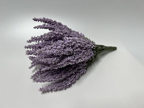 mucplants Kunstblume Erika Calluna Lila auf Steckstab, künstliches Heidekraut, 28 cm, 24 Blütenstiele, Herbstblume von mucplants