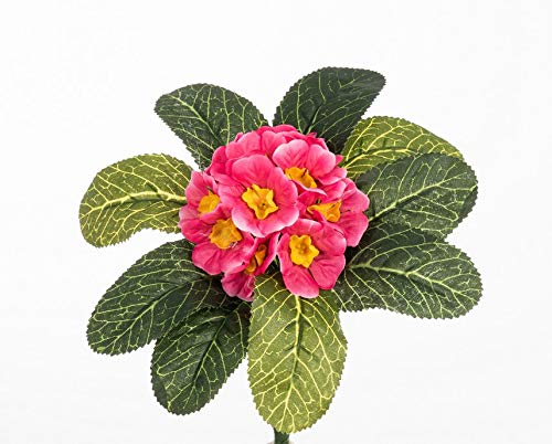 mucplants Primelbusch 20cm rosa-pink Stecker künstliche Primeln Primeln Primula Schlüsselblumen Kunstpflanzen Kunstblumen von mucplants