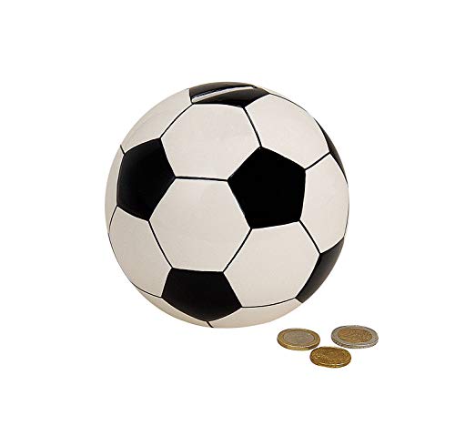 mucplants Spardose Fußball 13cm Sparschwein Ball Sparbüchse inkl. Schlüssel + Schloss von mucplants