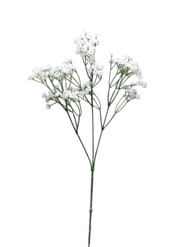 mucplants künstliches Gypso Schleierkraut Zwergschleierkraut Stecker weiß ca. 66 cm Kunstblume Blume von mucplants