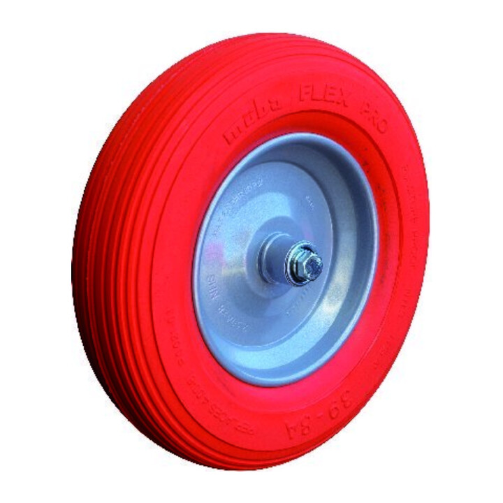 Müba Polymeres Rad Achse Kugellagerfelge Rad ø400mm Breite 100mm Pannensicher B-Ware von müba