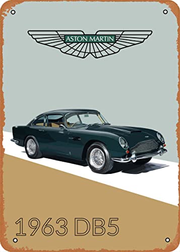 Aston Martin DB5 1963 Vintage-Sportplakat, Metall-Blechschild, 20 x 30 cm, Retro-Poster, Geschenk, Bar, Café, Restaurant, Wanddekoration von muecddoa