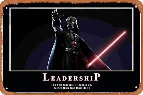 Darth Vader "Leadership" Poster Vintage Metall Blechschild 30,5 x 20,3 cm Poster Cafe Bar Büro Vintage Metallschild Kunst Wanddekoration von muecddoa