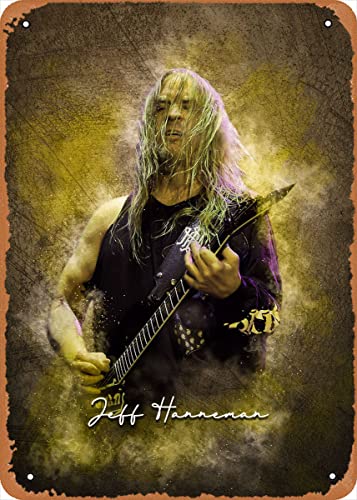 Jeff Hanneman Jeff Hanneman Metall-Blechschild, Poster, Vintage-Kunst, Wanddekoration, 30,5 x 20,3 cm von muecddoa