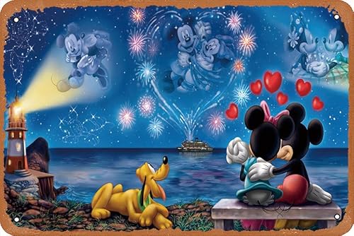 Mickey and Minnie Mouse Metall-Blechschild, 30,5 x 20,3 cm, Poster, Café, Bar, Büro, Kunst, Wanddekoration von muecddoa