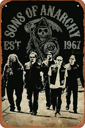 Sons of Anarchy Poster – Reaper Crew Vintage Metall-Blechschild, Wanddekoration für Bars, Kaffeebar, Heim-Wanddekoration, 30,5 x 20,3 cm von muecddoa