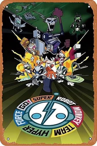 Super Robot Monkey Team Hyperforce Go! (Live Action) 30,5 x 20,3 cm Vintage Metalldose Logo Vintage Metall Logo Fun Home Farm Badezimmer Bar Kunst Wanddekoration Schlafzimmer Salon Cafe Vintage Poster von muecddoa