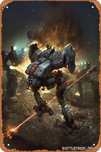 muecddoa BATTLETECH Poster Eisen Malerei Wandposter Metall Vintage Band Blechschilder Retro Garage Plakette Deko Wohnzimmer Garten Schlafzimmer Büro Hotel Cafe Bar von muecddoa