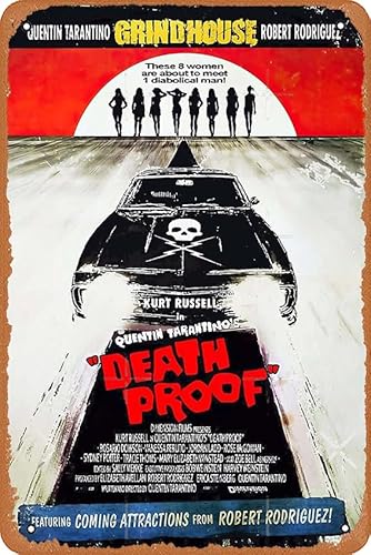 muecddoa Death Proof Filmposter Poster Metall Blechschild 20,3 x 30,5 cm Vintage Retro Man Cave Wanddekoration von muecddoa