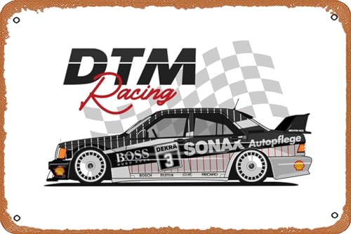 muecddoa Mercedes e190 2.5 DTM Racing Poster Metall Blechschild 20,3 x 30,5 cm Vintage Retro Man Cave Wanddekoration von muecddoa