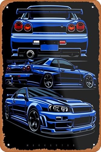 muecddoa Skyline R34 GTR Poster Metall Blechschild 20,3 x 30,5 cm Vintage Retro Man Cave Wanddekoration muecddoa Skyline R34 GTR Poster Metall Blechschild 20,3 x 30,5 cm Vintage Retro Man Cave Wanddekoration von muecddoa