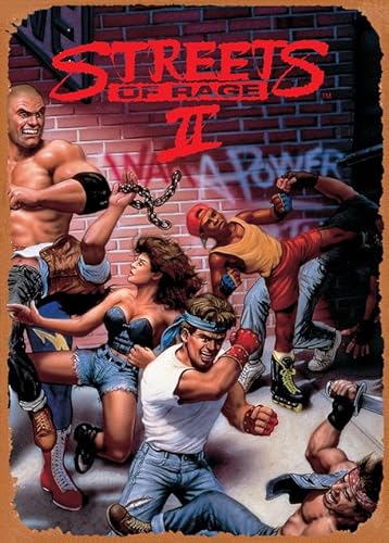 muecddoa Wanddekor-Schild – Streets of Rage 2 Poster – 20,3 x 30,5 cm, Vintage-Look, Metallschild, Bar, Man Cave, Kunstdekoration. von muecddoa