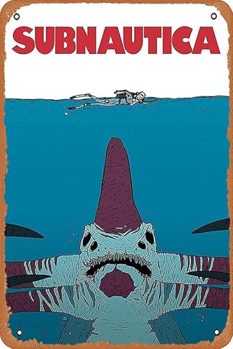 muecddoa Wanddekor-Schild – Subnautica-Spiel – Filmposter – 20,3 x 30,5 cm, Vintage-Look, Metallschild, Bar, Man Cave, Kunstdekoration. von muecddoa