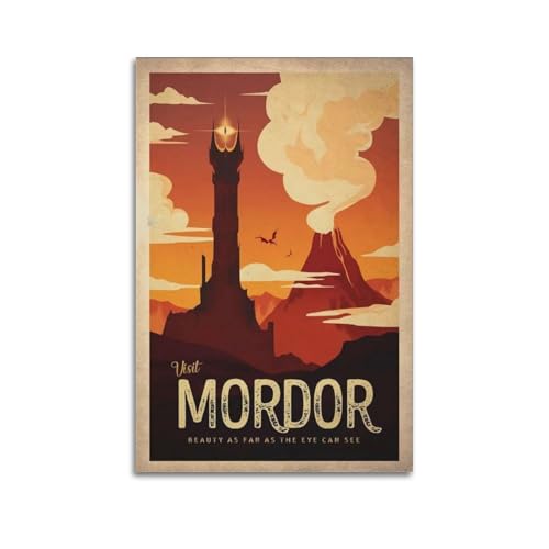 muegrbgs Mordor-Poster, Wandkunst, Vintage-Poster, dekoratives Gemälde für Wohnzimmer, Schlafzimmer, elegantes ästhetisches Poster, 40 x 60 cm, ungerahmter Stil muegrbgs Mordor-Poster, Wandkunst, Vintage-Poster, dekoratives Gemälde für Wohnzimmer, Schlafzimmer, elegantes ästhetisches Poster, 40 x 60 cm, ungerahmter Stil von muegrbgs
